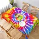juniissl Tie Dye Rectangle Tablecloth Washable 60x90 Inch Table Cover Decorative Table Cloth for Party Picnic Kitchen