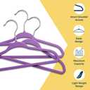 Purple Velvet Kids Hangers 20 Pack, 10.83" Non-Slip Baby & Toddler Hangers for Clothes, Space-Saving Slim ABS Plastic with 360 Swivel Hook & Notched Shoulders, Up to 10 lb Capacity