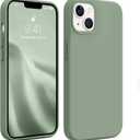 AOTESIER Magnetic for iPhone 13 Case, [Compatible with MagSafe][Military Shockproof Protection] Food Grade Silicone Case with Soft Anti-Scratch Microfiber Lining, 6.1 inch, Sage Green