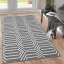 Indoor Doormat 36"x 59", Absorbent Front Back Door Mat Floor Mats, Rubber Backing Non Slip Door Mats Inside Entrance Door Runner Rug Mud Dirt Trapper, Machine Washable Low Profile-Grey Time Cloister