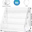 4 Tier Card Stand, Clear Card Display for Greeting Cards, Postcards, Stickers,Sports Cards,Trading Card,Tiered display rack,Retail Photos Shelf for Vendors Craft Collection Show (1Pack-4Tier)