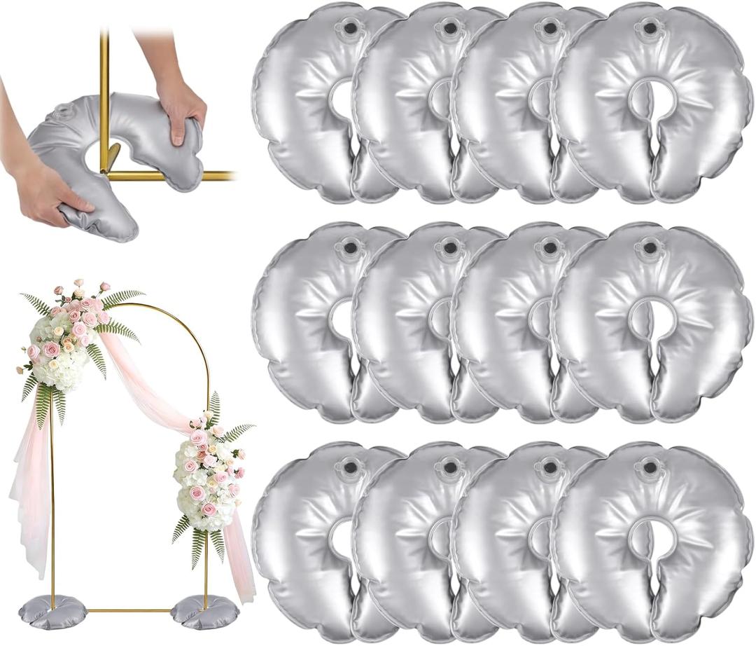 12 Pcs Water Weight Bags, Openable U-shaped Fillable Bags for Backdrop Stands, Balloon Arch Weights, Arch Frame Weighted Bases for Outdoor and Indoor Weddings, Graduations, Parties