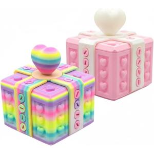 2 Pcs 3D Printed Puzzle Gift Box with Screws - Funny Prank Money Box for Adults, Annoying Gag Gift for Birthday Christmas Valentine's Day, Boyfriend Girlfriend Lover