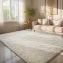 Ophanie 6x9 Area Rugs,Upgrade Non-Slip Fluffy Soft Rugs for Living Room,Large Shag Ivory Fuzzy Plush Rug,Shaggy Big Carpets for Bedroom,Kids Boys Girls Dorm Nursery Decor with Over 99 pcs Pile fibers,2- Ivory, Rectangular, 6' x 9' (Rectangular)