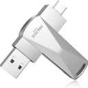 ABLAZE 64GB USB C Flash Drive, Dual USB 3.0+Type C Flash Drive Compatible with iPhone 16/15,Android Smartphone,Computer,Tablet Mac Laptop (Sliver)