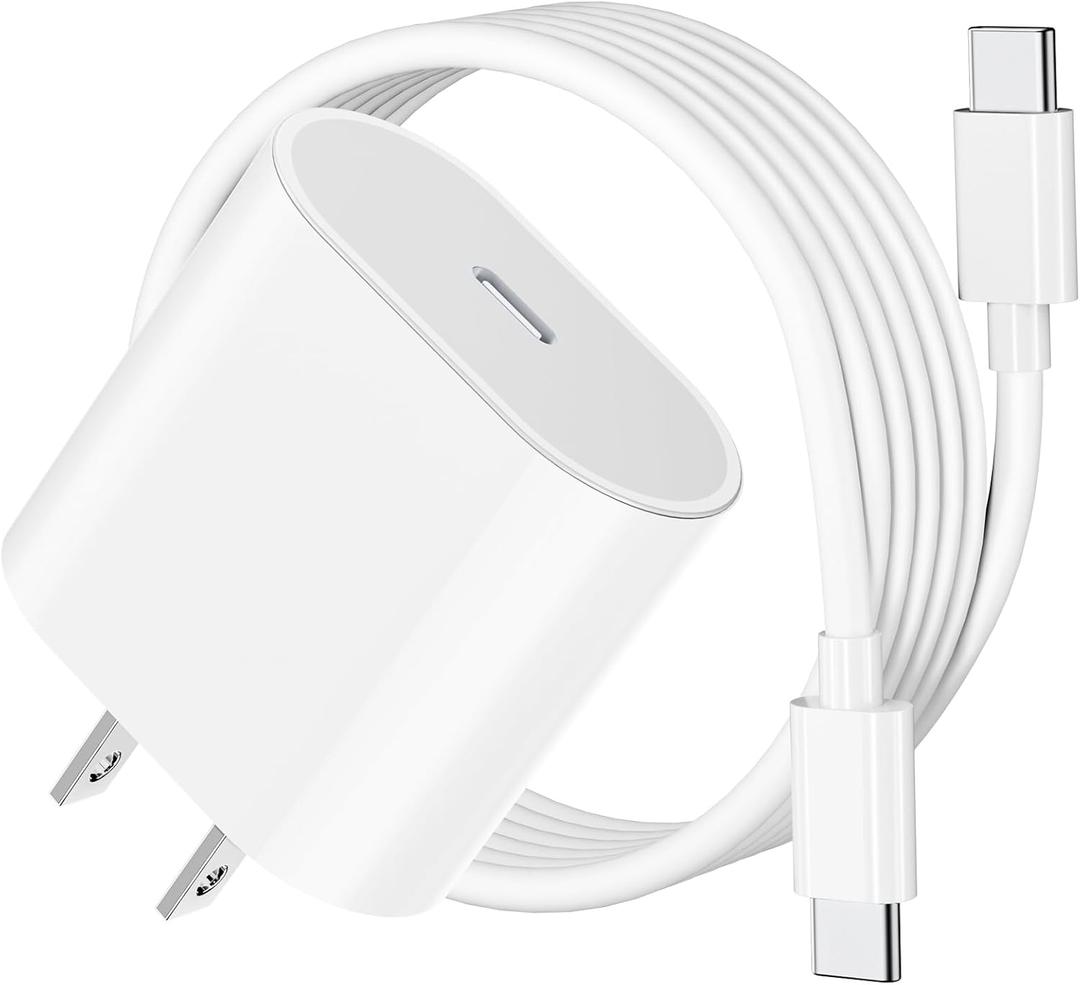 20W USB C Fast Charger for iPad Pro 13/12.9/11 inch, iPad A16/10th Generation, iPad Air 11/13 inch/5th/4th, iPad mini 6th/7th, iPad Charger Fast Charging Block with 6.6ft USB C to C Charger Cable (White)