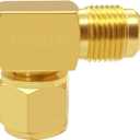Uenede 2PCS Brass 90 Degrees Swivel Elbow Flare Fitting, 3/8 Flare Female to 3/8 Flare Male Coupler, 3/8" Tube OD SAE 45 Degree Nut Gas Adapter Nipple Pipe Fitting Connector