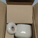 Uaral Cermic Small Coffee Mugs 10 Ounce Cappuccino Mugs Handmade Mug Set with One-finger Handle for Mocca,Latte,Cereal,Yogurt and Beverage,Set of 2(Cream)