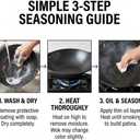 ANGORA BRANDS 12.5" Round Bottom Carbon Steel Wok with Lid - Authentic Stir Fry Pan for Gas Ranges - Professional Grade Chinese Wok for High Heat Cooking - Wood Handle - Nonstick Coating
