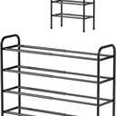 Kitsure Extendable Shoe Rack - 2-Tier Adjustable Metal Shoe Organizer, Sturdy Rust-Resistant Shoe Shelf for Entryway, Closet, or Bedroom, 17.5"32.6" x 9.1" x 27.6", Black