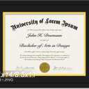 Fxojyvo Black 11x14 Diploma Frame, Display Document 8.5 x 11 with Mat or 11 x 14 Without Mat, Certificate Frame with Black&Gold Mat for Masters Associates Bachelor Degree - 1 Pack