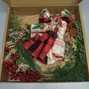 Christmas Wreath with Lights, 18 Inch Lighted Outdoor Christmas Wreath - Prelit Winter Xmas Door Wreath with Berry, Pine Leaf for Thanksgiving Holiday Wall Window Decorations