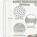 Huskein 120Pcs Silver Mardi Gras Beads Necklaces, 33 Inch Silver Accessories, Oval Beads Necklaces Festival Parade Stuff Bead Necklace for Birthday Party Supplies Wedding Decorations