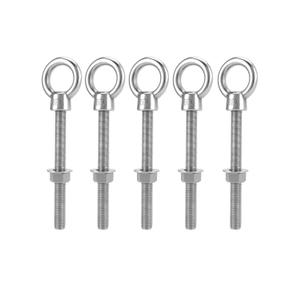 QWORK Threaded Eyebolts, 5 Pack 5/8" x 6" Long Stainless Steel Marine Grade Shoulder Eye Bolt