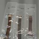 3 Pack Slim Metal Loop Compatible with Apple Watch Band 42mm 41mm 40mm 38mm 46mm 45mm 44mm 49mm Women Men, Thin Stainless Steel Magnetic Strap for iWatch Bands Series 11 10 9 8 SE 7 6 5 4 3 Ultra (Starlight/Pink/Rose Gold)