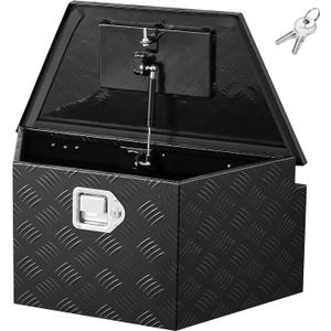 VEVOR Trailer Tongue Box, Heavy Duty Trailer Tongue Tool Box Storage Organizer with Lock & Keys, Utility Tool Chest for Pickup Truck Bed, RV, SUV, Off-Road Vehicle, Aluminum, 26" x 13" x 12", Black