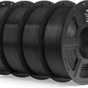 ELEGOO PLA Filament 1.75mm Black 4KG, 3D Printer Filament Dimensional Accuracy +/- 0.02mm, 4pcs 1kg Spool(2.2lbs) Fit Most FDM 3D Printers