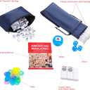 Jongyance American Mahjong Set with Dark Blue Carrying Bag, 166 White Tiles, 4 Racks withPushers, Mahjong Tiles Set for Beginners