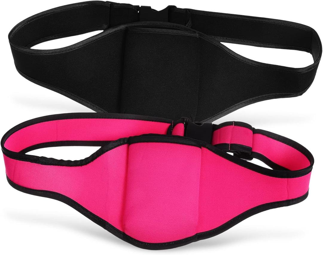 2Pcs Adjustable Mic Belt Microphone Waist Bags Carrier Holder for Fitness Theatre Speakers Neoprene Sweat Absorbent Microphone Belt