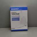 Toilet seat Elongated with Slow Close Hinges, Four Bumpers Never Loosen and Easily Remove, Two Sets of Parts, Plastic, White