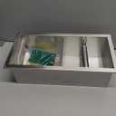 Qeke Recessed Toilet Paper Holder, 304 Stainless Steel Bathroom Toilet Paper Holder with Storage, in Wall Tissue Toilet Roll Holder, Brushed Nickel