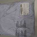 Women's Striped Print Straight Wide Leg Linen Pants Drawstring Waist Slant Pockets Pants Casual Long Pants (Blue, XL)