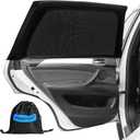 PEMOTech Car Window Shades: 2 Pack Car Side Window Sun Shades,UV Protection Breathable Spandex Baby/Camping Window Covers,Universal Fit Most (99%) of Cars-Protect Privacy for Family (27.2"x39.8")