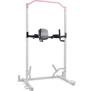 Sunny Health & Fitness Dip Station Core Attachment SF-XFA008 | Leg & Knee Raises, Dip Handles, 5-Position Backrest, Height Adjustable , 2"x2" Rack Compatible, Sweat-Resistant Padding, Captain's Chair
