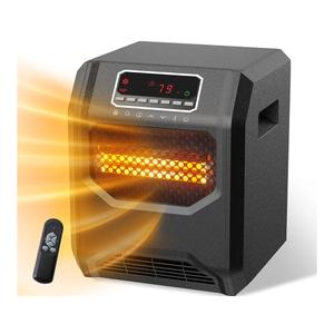 Infrared Space Heater 3 Mode 1500W Electric heater with 6 Quartz Infrared Element Child Lock Timer Remote for Indoor Use WEWARM