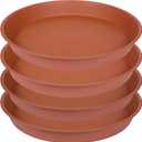 4 Pack of 12 inch Plant Saucer, Heavy Duty Plastic Bird Bath Bowl 12 inch, Plant Tray for Pots, Flower Plant Saucers for Indoors, Plant Trays for Planter 11"/12" (12 inch, Terracotta)
