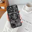 XIZYO Magnetic Case for iPhone 16 Pro Floral Rose Cute Phone Case [Compatible with Magsafe] for Women Girls Aesthetic Pattern Slim TPU Shockproof Bumper Cover, Black