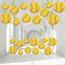 4 x 54 Pieces Softball Party Hanging Swirls Decorations Sports Balls Garland Foil Ceiling Wall Hanging Cutouts for Sport Theme Party Decoration Supplies