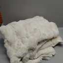 BENVWE Faux Fur Throw Blanket for Couch - Cozy Fuzzy Soft Plush Fluffy Thick Luxury Minky Bubble Blanket for Living Room Home Decor- Mothers Day Birthday Gifts for Women, Beige, 51" x 63"