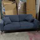Emerald Homes Heath Navy Blue Sofa 82"Width x 37"Depth x 32"Height And Two Matching Navy Blue Pillows