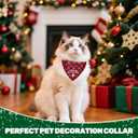 Valentines Day Dog Bandana with Unique Quick-Release Buckle and Retractable Design,Triangle Reversible Bibs Breed for Dogs,Red Plaid Bandana with Christmas Santa(XL)