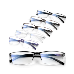 6 pack Executive Style Reading Glasses Men - Durable Readers with 99% Blue Light Blocking - Comfortable Fit with TR90 Frames, Color: Color Mix 1, +1.5