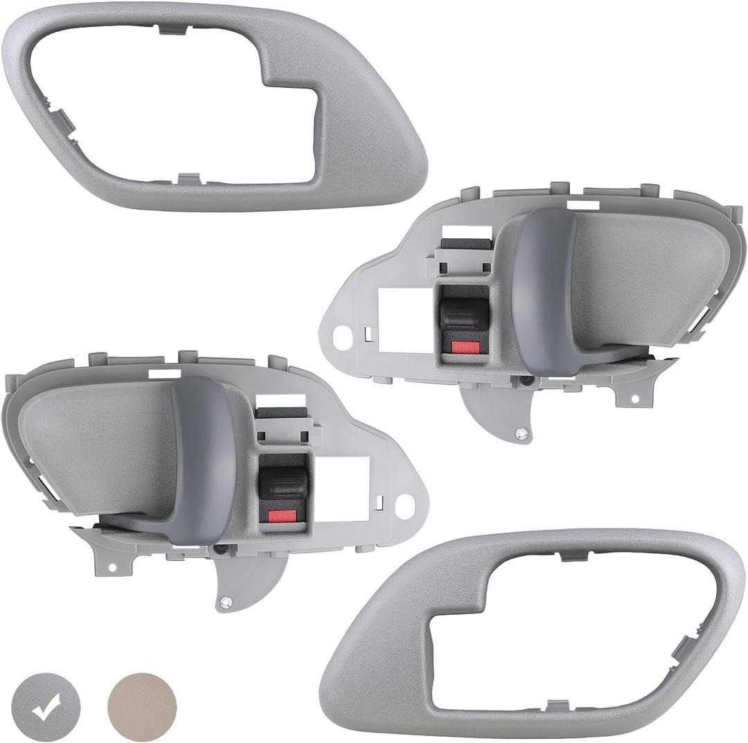 APPERFiT Interior Door Handle w/Bezel Kit (Gray) Compatible with 1995-2002 Chevy Chevrolet GMC Truck C1500 C2500 C3500 K1500 K2500 K3500 Suburban Tahoe Yukon Replaces 15708043 15708044
