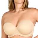 HSIA Strapless Bras for Women Large Breasts Non Slip Full Coverage Underwire Supportive Multiway Strapless Bra Plus Size (Beige)