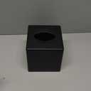 Y-in Hand Tissue Box Cover, Square Facial Tissue Holder Storage for Bathroom Vanity, Countertops, Dressers, Night Stand, Parlors and Offices - Black