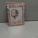 Baseo Rhinestone Picture Frame 5x7, Bling Diamond Photo Frame, Made of Metal and Real Glass, for Wall or Tabletop Display,Vertical & Horizontal (Pink Gold, 5x7)