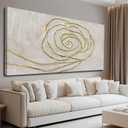 XIANSHOU Abstract Wall Art Pictures Contemporary Wall Hanging Decor Neutral Wall Print 29"x58" Wall Decorations for Living Room Dining Room (Gold)