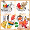 Kidsciety Pretend Play Accessories - 52pc Kids Kitchen Playset with Play Food, Stainless Steel Cookware, Toys Pots and Pans, Toddler Kitchen Set with Cuttable Toy Food - Boys and Girls Gift