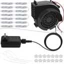 Kalolary 2.5A Replacement Air Blower for Inflatables, Inflatable Air Fan Blowers with 12v/3A Adapter & 14 White LED Lights, Halloween Christmas Inflatable Outdoor Decorations Fan Blower Set