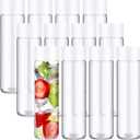 Honeydak 12 Pack Clear Glass Bottle with Lids 16Oz Wide Mouth Juice Bottles Milk Drinking Glass Bottle Reusable Airtight Juicing Cups Leak Proof Water Jar for Juicing Tea Milk Beverage Storage(White)