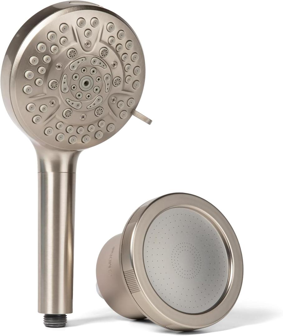 MDhair Mounted & Handheld Filtered Showerhead Bundle for Healthier Hair & Skin - Multi-Stage Filter Removes Chlorine & Heavy Metals, Dermatologist-Formulated Shower Head Filter for Hard Water