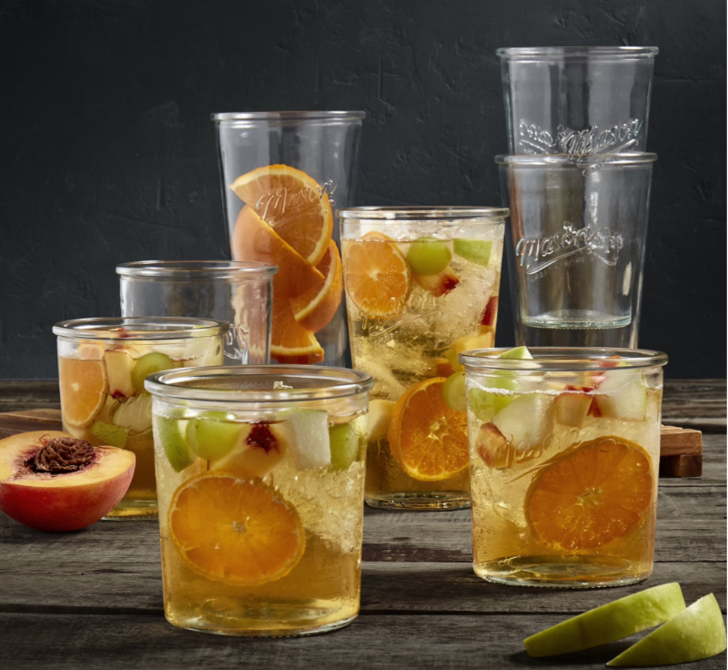 Glaver's Drinking Glasses Set of 8 Mixed Glassware Set, 4 Highballs 17 Oz., 4 Whiskey Glasses 13 Oz., Great For Cocktail Whisky and other Beverages. Dishwasher Safe.