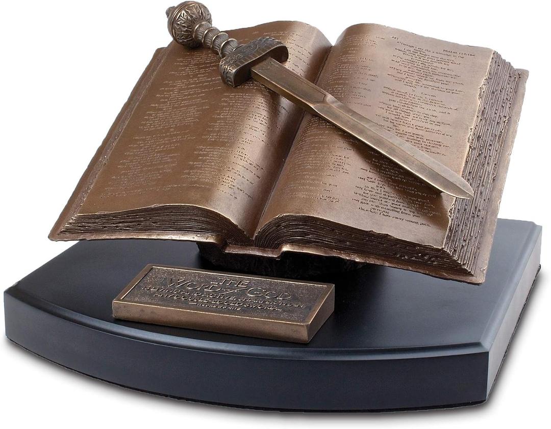 Lighthouse Christian Products Word of God Sword Bronzelike Finish 8.25 x 4 Hand-Cast Resin Mounted Sculpture