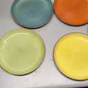 Mora Ceramic Helix Swirl Salad Plates Set of 6, 8in Spiral Porcelain Dish for Kitchen, Small Dinner, Lunch, Appetizer, Dessert, etc - Dishwasher, Microwave, Freezer, Oven Safe Dishware - Earth Colors
