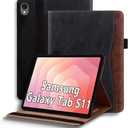 Case for Samsung Galaxy Tab S11 2025 11 Inch(SM-X736B/SM-X730) Smart Cover with Pocket & Pencil Holder, Business PU Leather with Card Slot, Black