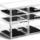 BINO | 6 Drawer Makeup Organizer, York Avenue | THE MANHATTAN SERIES | Makeup Drawer Organizer | Makeup Storage | Cosmetic Organizer | Vanity Organizer | Clear Makeup Organizers And Storage Cases